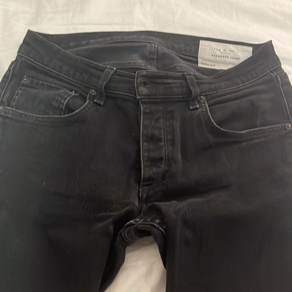 Rag & Bone Black Fit 1 Extra Slim Jeans Size 32 - Picture 2 of 7